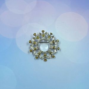 Vintage Avon Signed Silver & Gold Angel Circular Brooch